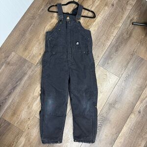 Berne Bib Overalls Youth Size Medium Insulated Work Coveralls Chore Black Canvas